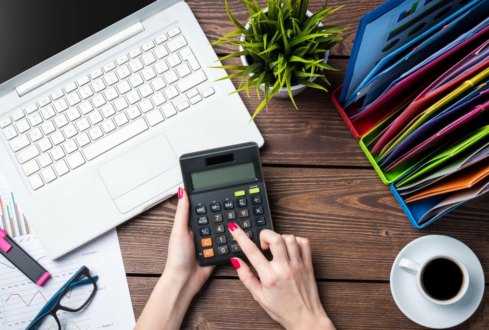 woman on calculator