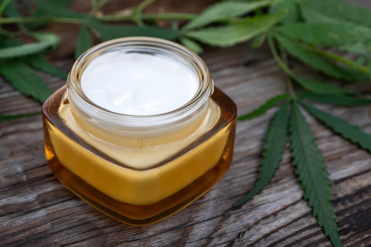 Hemp-based cosmetic cream for skin care.